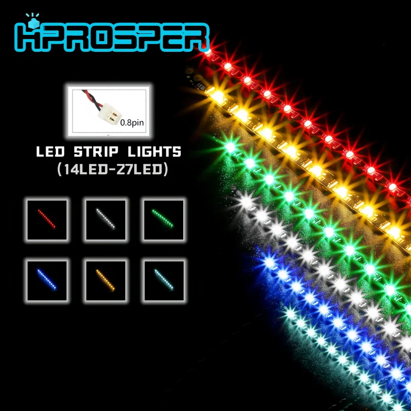 Faixa de luz LED para Lego Building Block Models, Acessórios Hprosper DIY, Pin compatível, 14 partículas, 27 partículas, 15cm Mini, 0,8 milímetros