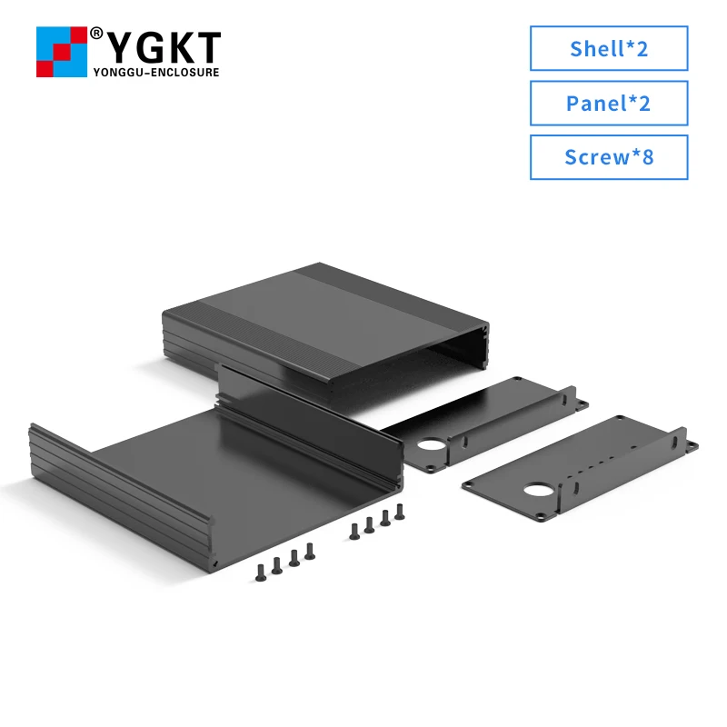 Aluminum Extrusion Electronic Enclosure Sheet Metal PCB Circuit Board Housing Extruded Split Type Battery Box H20 107*47MM