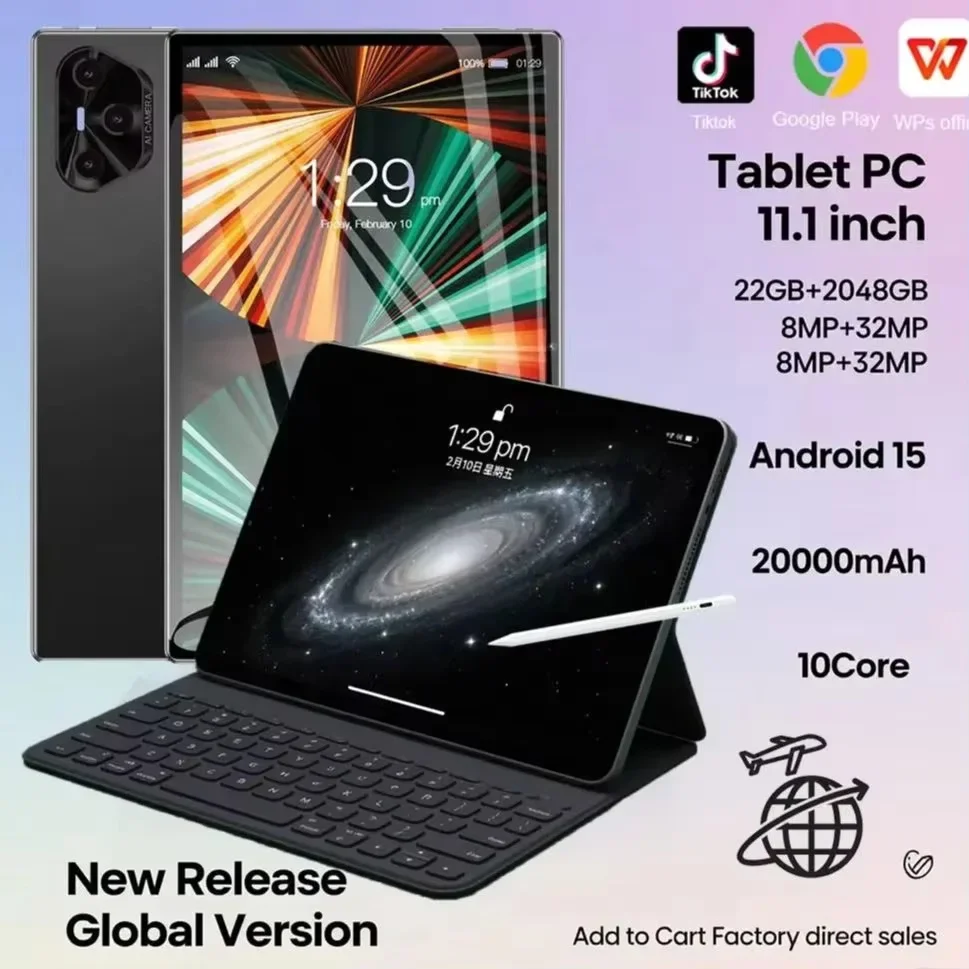 

2025 NEW Pad P80 Pro Tablet 11 inch 22GB+2TB Android 15 Snapdragon 8gen3 Gobal Version 5G WiFi Dual SIM Call Tab Tablets PC