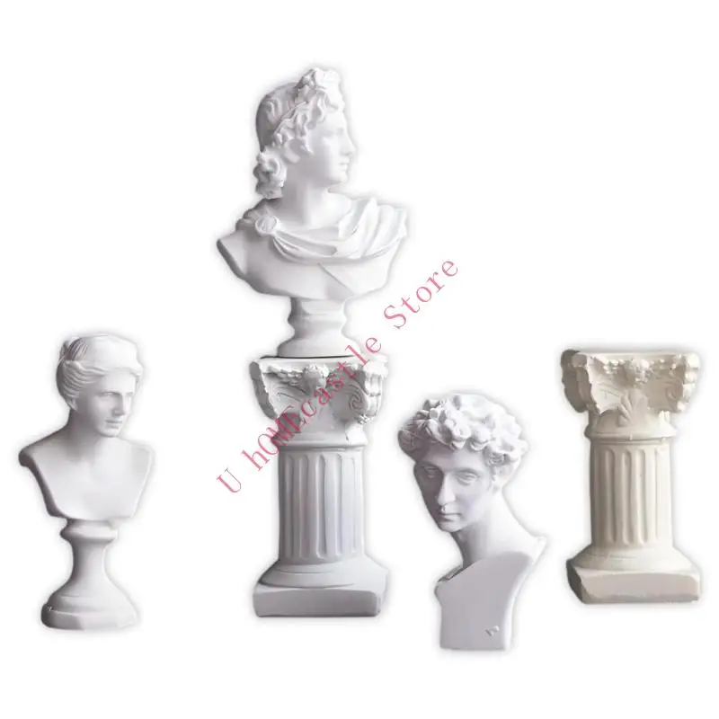 63HF Greek Bust Statue and Sculptures Greek Mythology Figurines Decorative Ornament