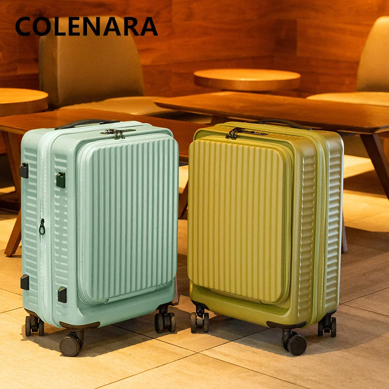COLENARA PC Suitcase Front Opening Laptop Trolley Case 20 Inches Boarding Box 24