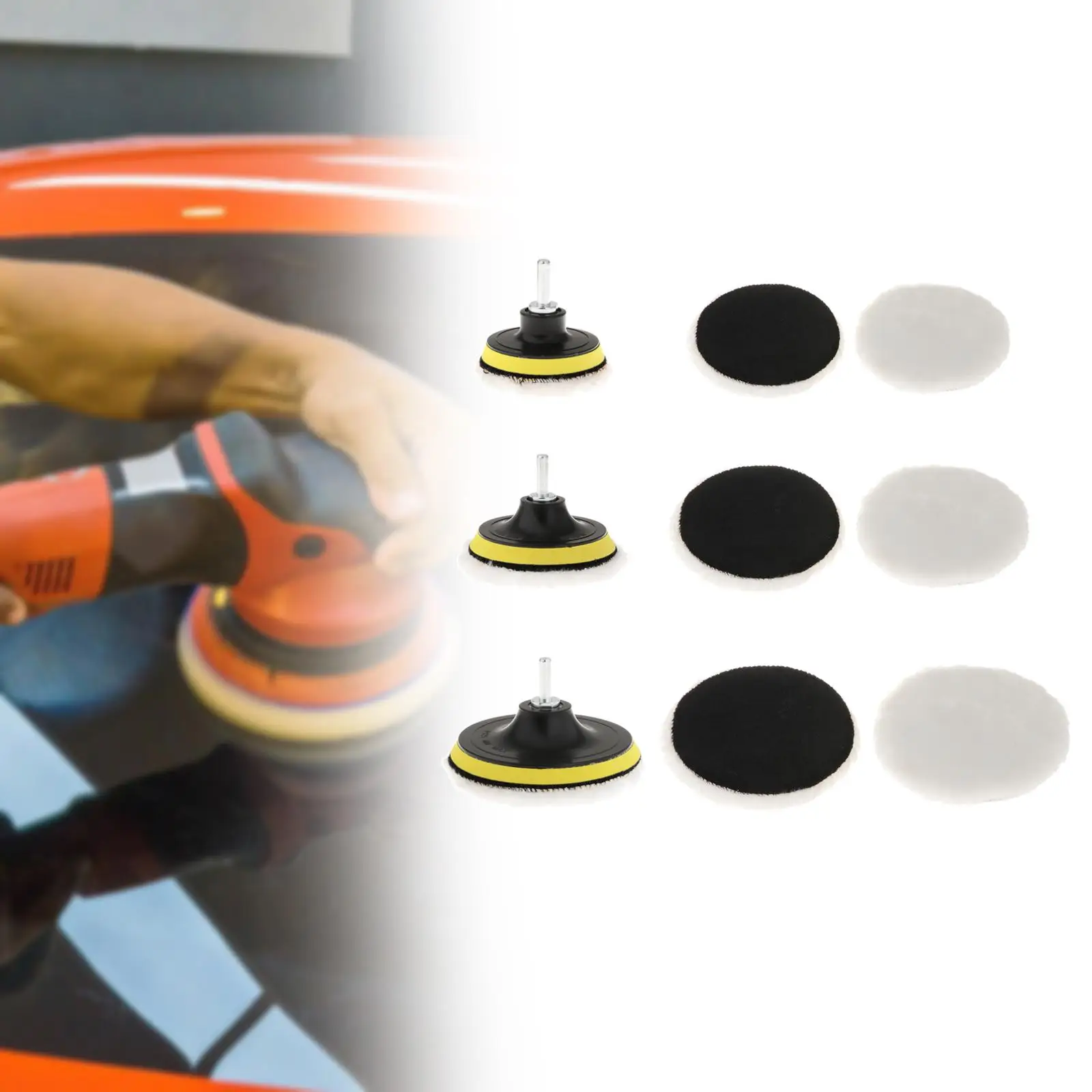 Car Polishing Pads Set Electric Drill Attactment Waxing Buffing Pads for Motorcycle Refrigerator Automotive Washing Machine