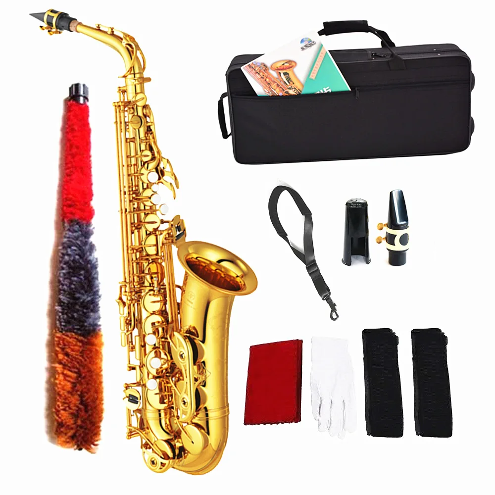 Factory Wholesale Customized Design Gold Color Saxophone E-flat Alto Saxophone Instrument With Antique Carving