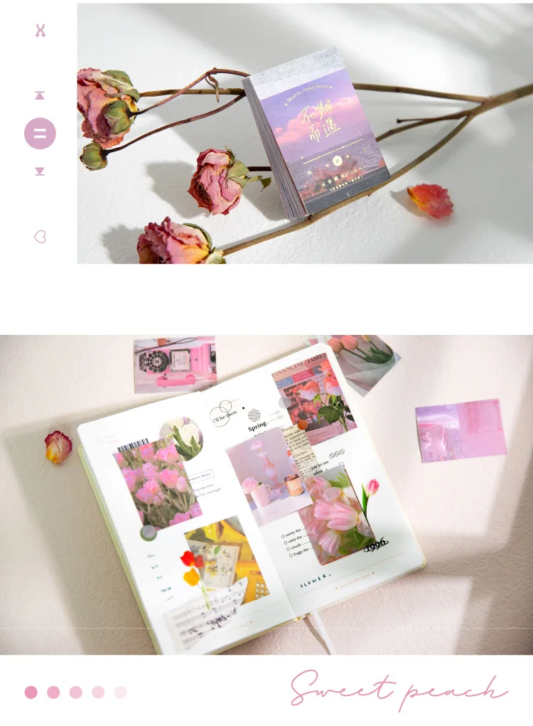 50pcs/pack Accidentally Encounter Series Beanbook Stickers Hand Account Materials Creative Scenery Mini Stickers