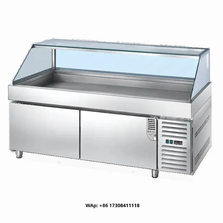 Stainless Steel Commercial Salad Bar Display Freezer with Air Cooling Energy Efficient Refrigeration Unit