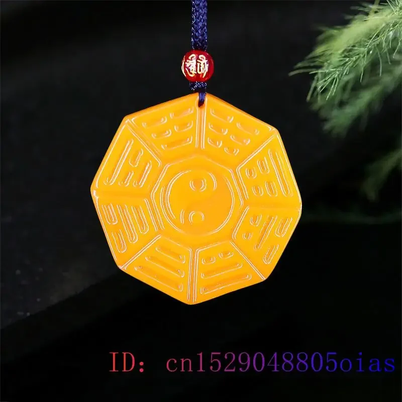 

Yellow Jade Tai Chi Pendant Men Accessories Lucky Natural Fashion Carved Amulet Necklace Gifts Jewellery Women Chinese Charm