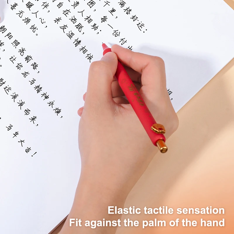 

1/4Pcs Year Of The Horse Gel Pen Cute Cartoon Pony 0.5mm Black Ink Pens School Office Stationary Student Prizes New Year Gift