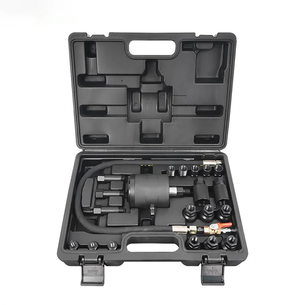 Pneumatic Diesel Injector Removal Tool Kit with 1000N Puller - 21pcs Professional Fuel Nozzle Extractor Set