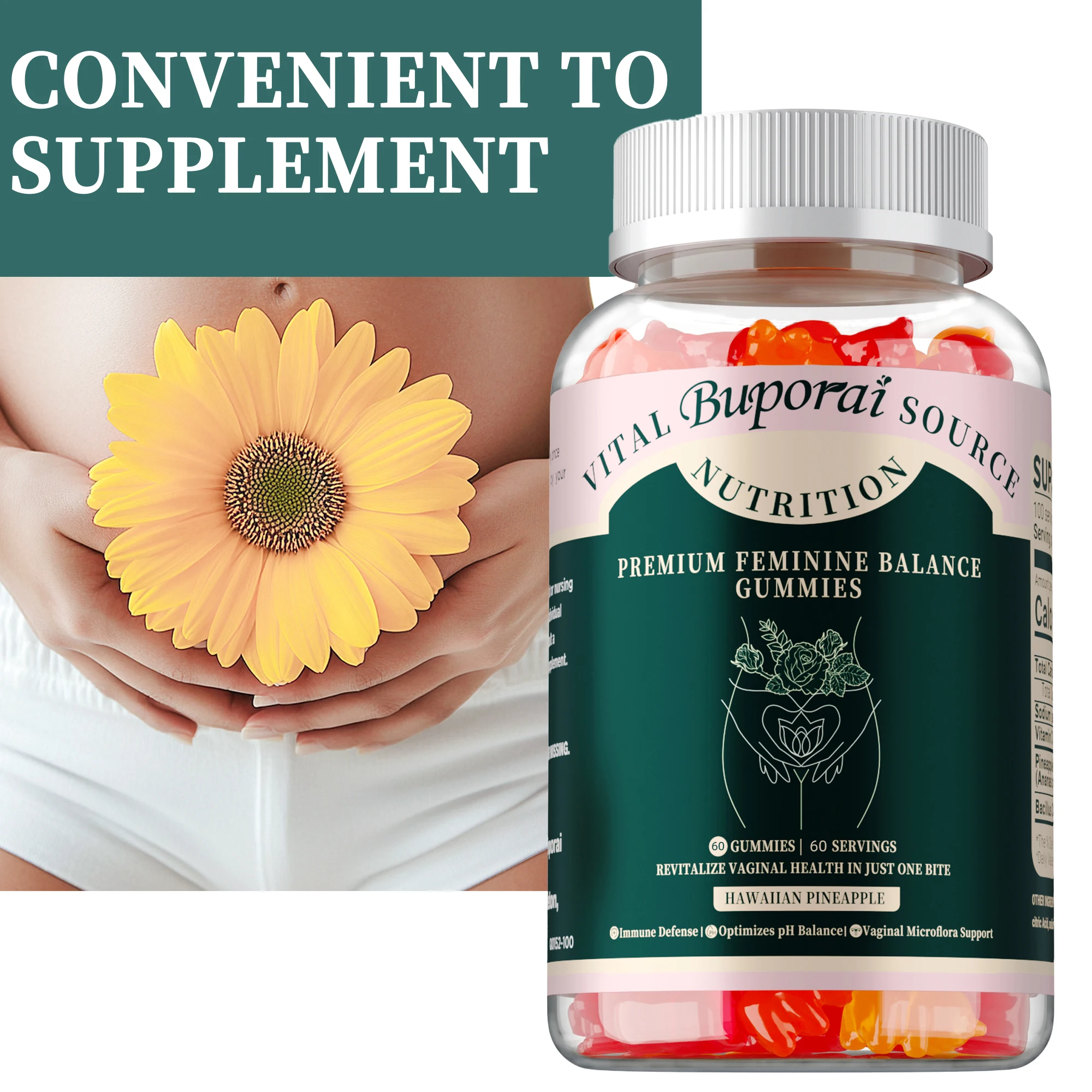 

Premium Feminine Balance Gummies - Healthy Vaginal Flora & Yeast Balance, Enhance Immunity, Protecting Women's Vaginal Health