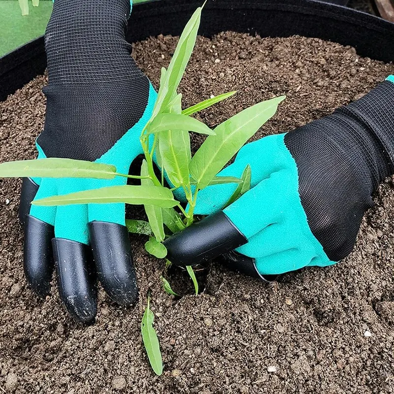 Guanti da giardino con artigli - Scavare, piante, erbacce e semi senza sforzo - Proteggi le dita e le unghie