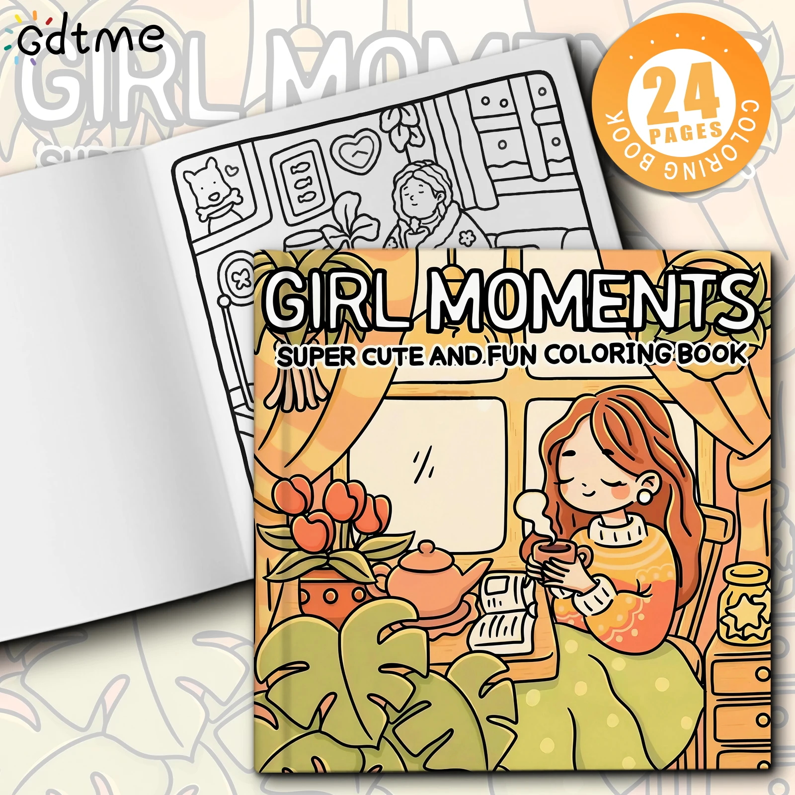 Anti Anxiety Girl Moments Bold-easy Coloring Book for Adults DIY Painting Drawing Art Activity Book Perfect Gift for Relaxation