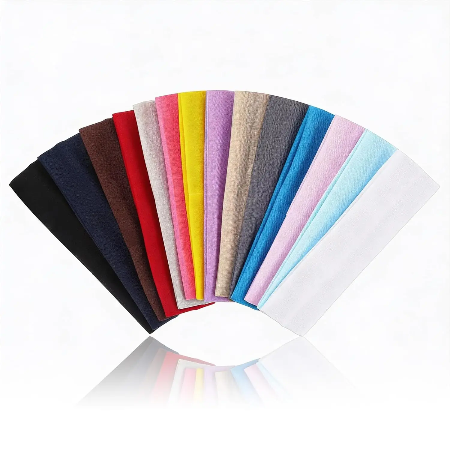 

18PCS Solid Color Headbands Set - Non-Slip Elastic Sports Sweatbands for Yoga, Running, Workout, Fitness - Unisex Athletic Hair
