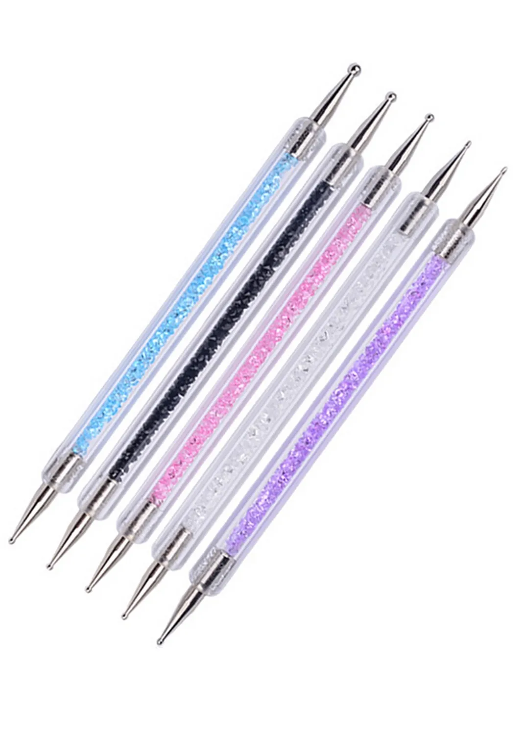 5Pcs 2-in-1 Nail Art Dotting Tools Dual Ended Dot Paint Pens for Professional Nail Design Uv Gel Acrylic Polish Marbleizing Body