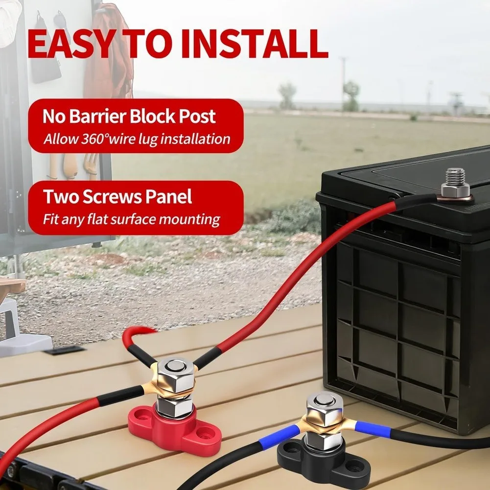 4 Pack For Heavy-Duty Power Distribution Block 150A for 12V Automotive Applications Compatible with Flat Mounting Design