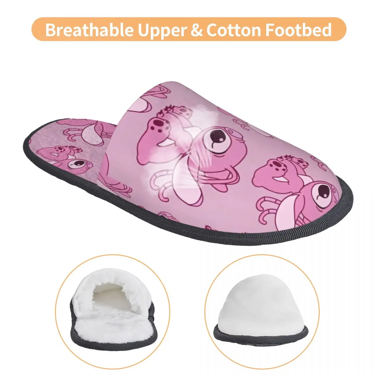 Winter House Slippers Cute Angel Merch Household Fur Slippers Slides Bedroom Cartoon Lilo and Stitch Cozy Anti Slip Slides