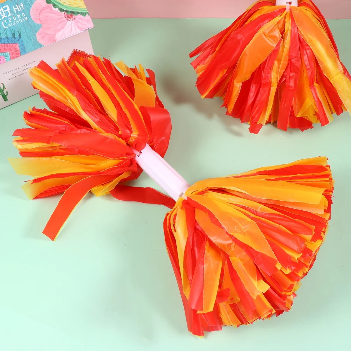 

Plastic Cheerleading Pom Poms Smooth H Bright Colors Sports Props Durable Lightweight College High School Events Football