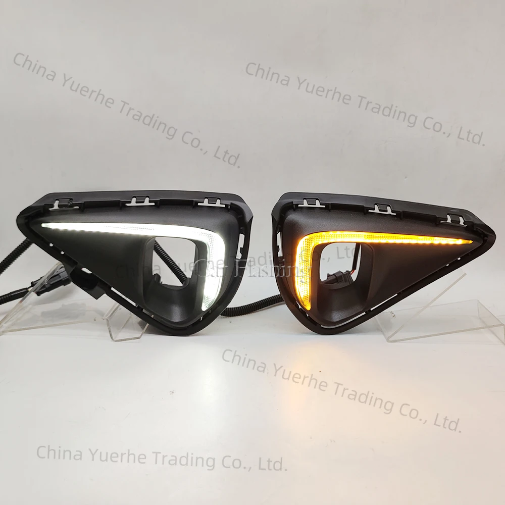 

Car LED DRL Daylights For Toyota Axio Fielder 2019 2020 2021 with yellow Turn Signal Daytime Running light Fog lamp cover