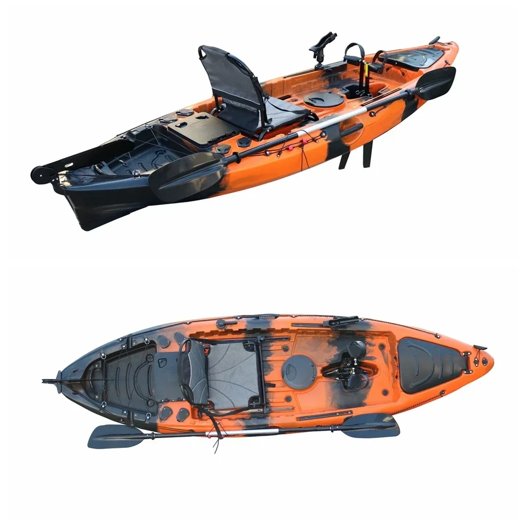 Wholesale Single Seat PE Plastic Kayak Sit on Top  Fishing Kayak with Flap Pedal Drive for Sales