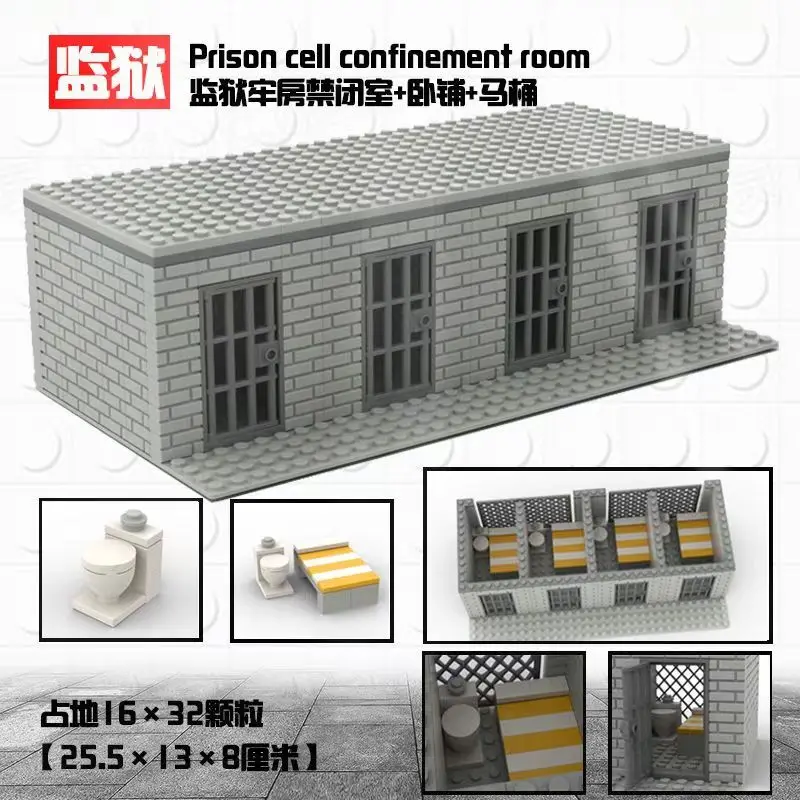 MOC Military Base prison brig Building Blocks kits Toys for Boys Compatible Army Figures Weapons Accessories Bricks