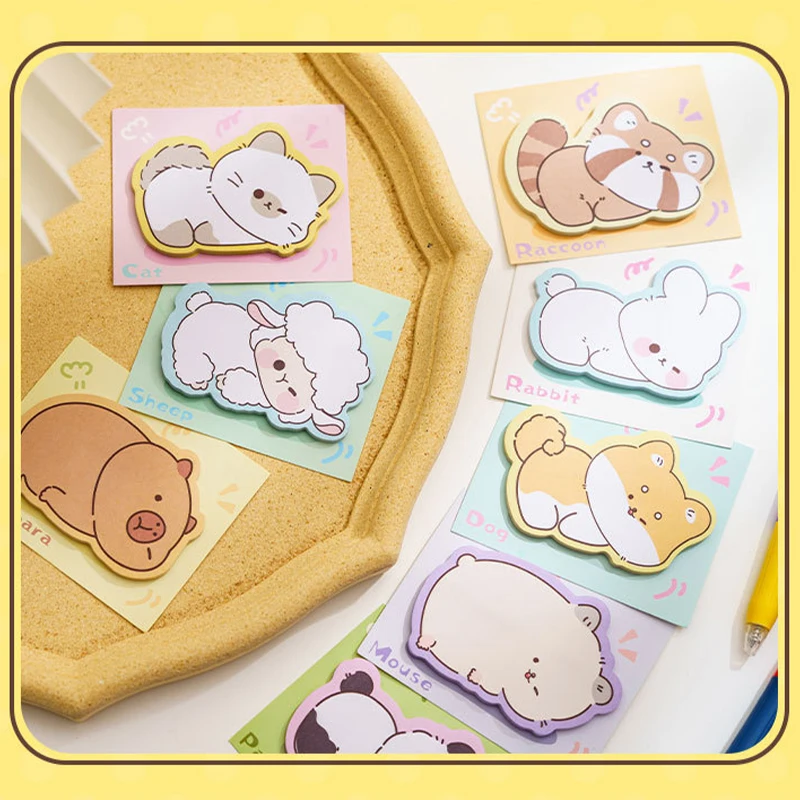 Cartoon Animals Sticky Notes Pad To Do List Cute Journaling Planner Sticker Deco School Kawaii Stationery