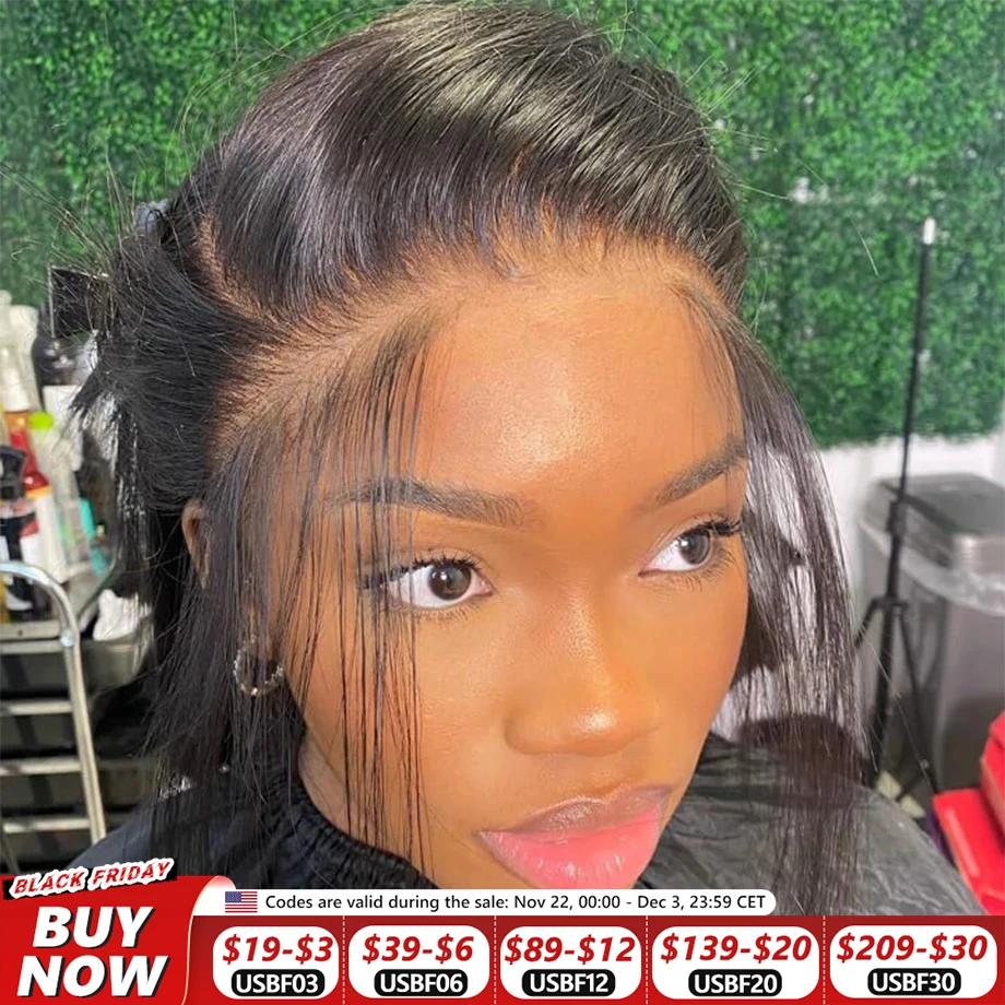 HD Full Lace Human Hair Wig Straight 13x6 Lace Front Wig 13x4 HD Transparent Lace Frontal Wigs For Women Closure Pre Plucked Wig