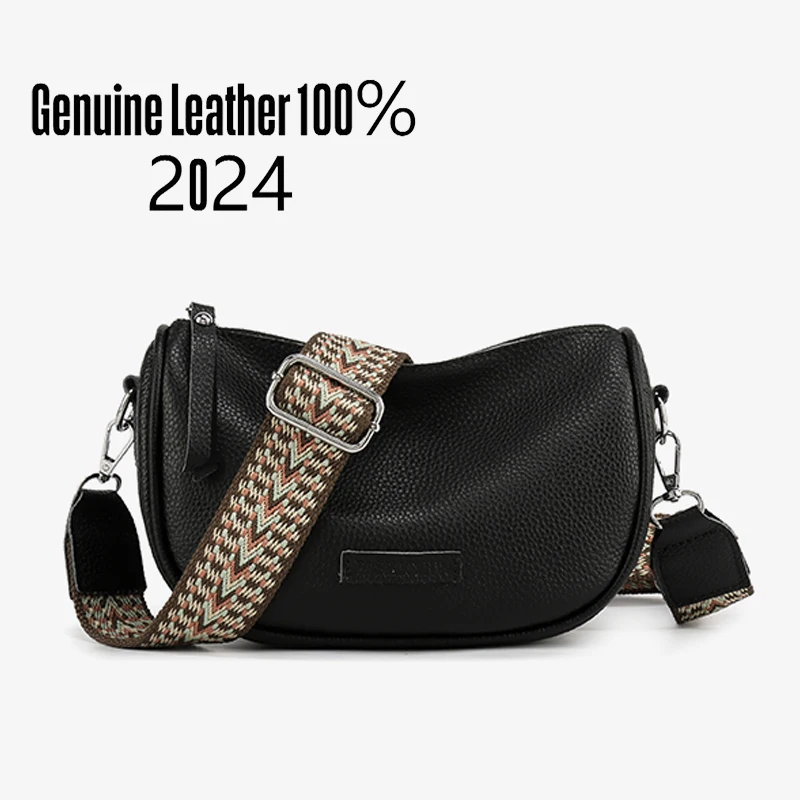 100% Genuine Cowhide Bag Woman Luxury Famous Brands Bags Female 2024 Crossbody Bag For Womens Leather Shoulder Bags Sac A Main