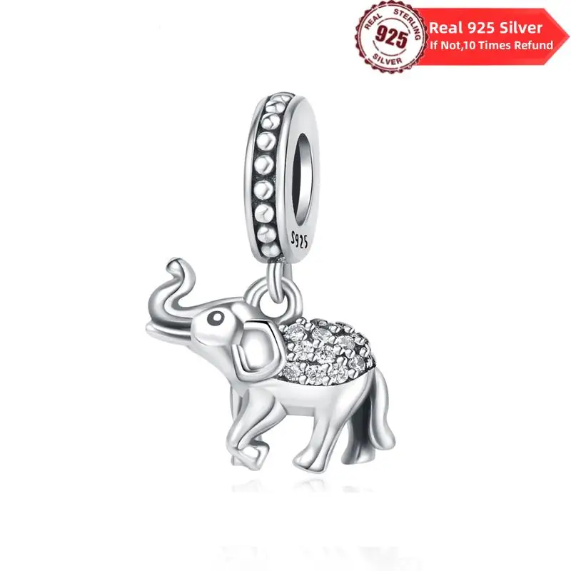 925 Sterling Silver Animals Elephants Charms Beads Fit Original Pandora Bracelets Charm Bead Diy Women Party Jewelry Gifts