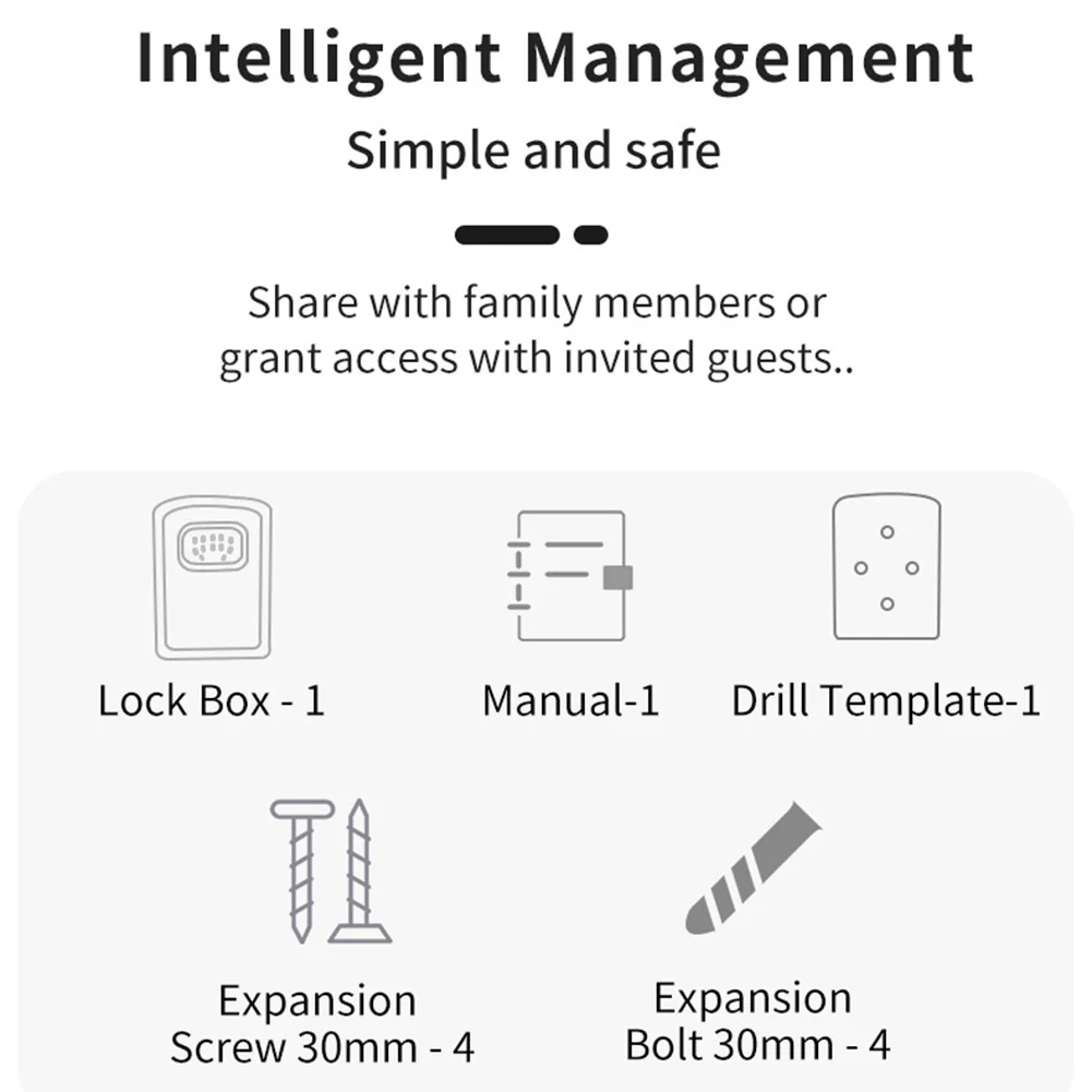 Tuya Smart Key Box Lock Box Street Trade Portable Wall Mount Electronic Security Key Safe Holder Box for Indoor Outdoor