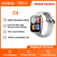 Mibro Watch C4 2Inch HD Display Bluetooth Call 24H Blood Oxygen Heart Rate Monitoring 100 Workout Modes Smartwatch for Men Women