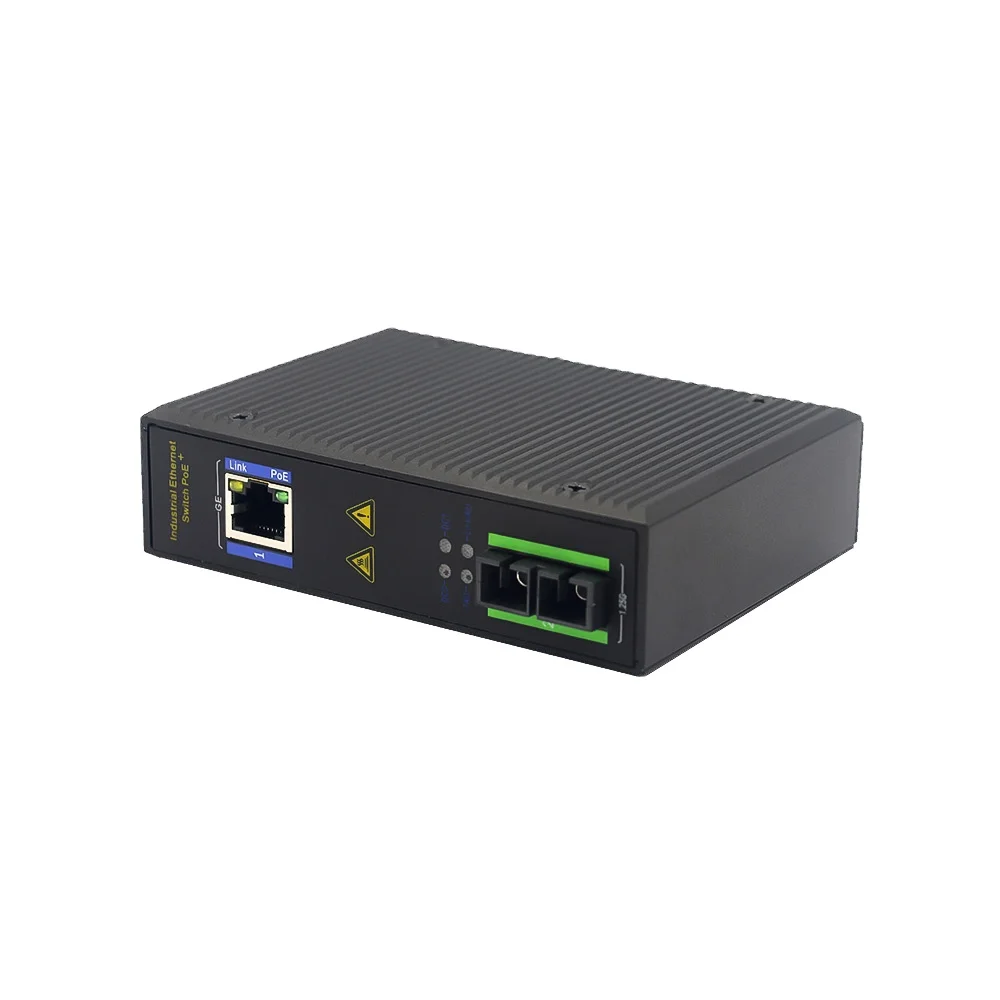 ETV Industrial POE 1000M Fiber Media Converter SC Ethernet to Twisted Pair Converter