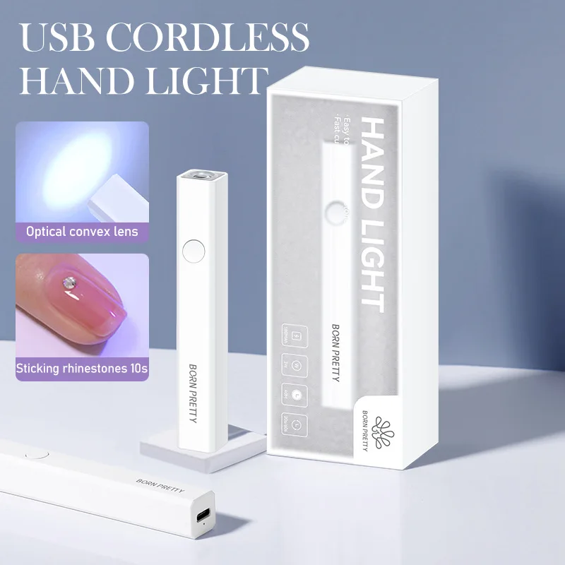 BORN PRETTY New Power Storage Nail Art Word Lamp, Convenient Non-black Hand Nail Art Phototherapy Lamp UV Lamp