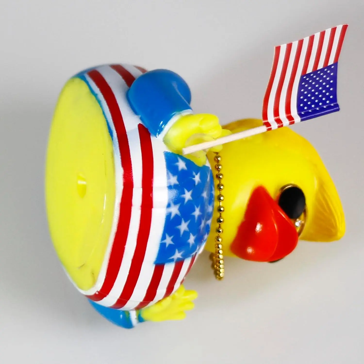 Rubber Duck Car Duck Dashboard Decor Squeak Trump Duck Toy Car Ornament Car Décor Accessorie with Sunglasses and Golden Necklace