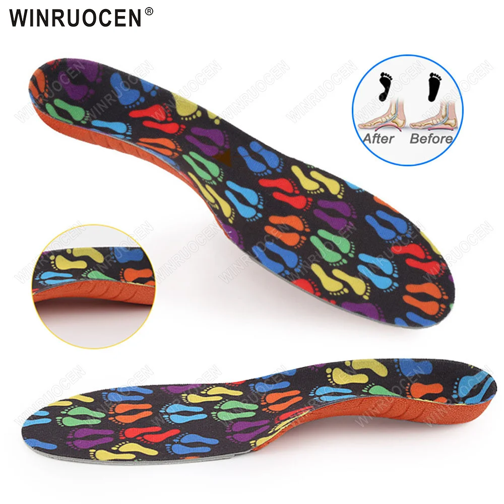 

WINRUOCEN 1/2 пары детских ортопедических стельок для обуви при плантарном фасциите, с поддержкой свода стопы, комфортные, амортизирующие, противоскользящие