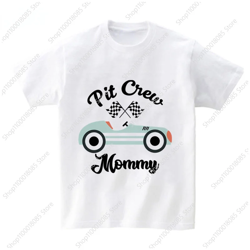 Boys Birthday Tshirt Party Racing Matching Family Outfits Pit Crew T Shirts Kids Party Custom Name Clothes Family Look Children - view 3