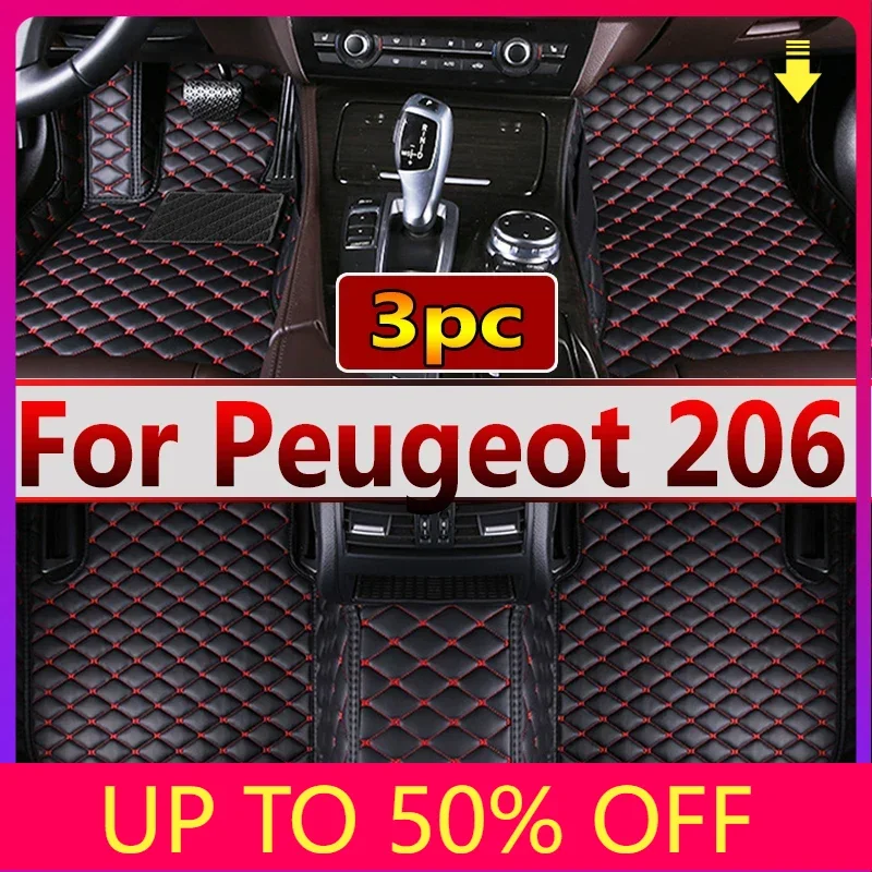 Alfombrillas de cuero de lujo para coche, alfombras para Peugeot 206, 206 + 1998 ~ 2013, piezas interiores, accesorios para coche, 1999, 2000, 2001, 2002