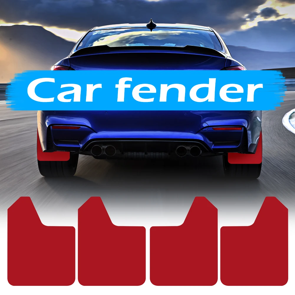 

4pcs/set Red Splash Guard Mud Flaps Universal Car Pickup SUV Fender Mudguards