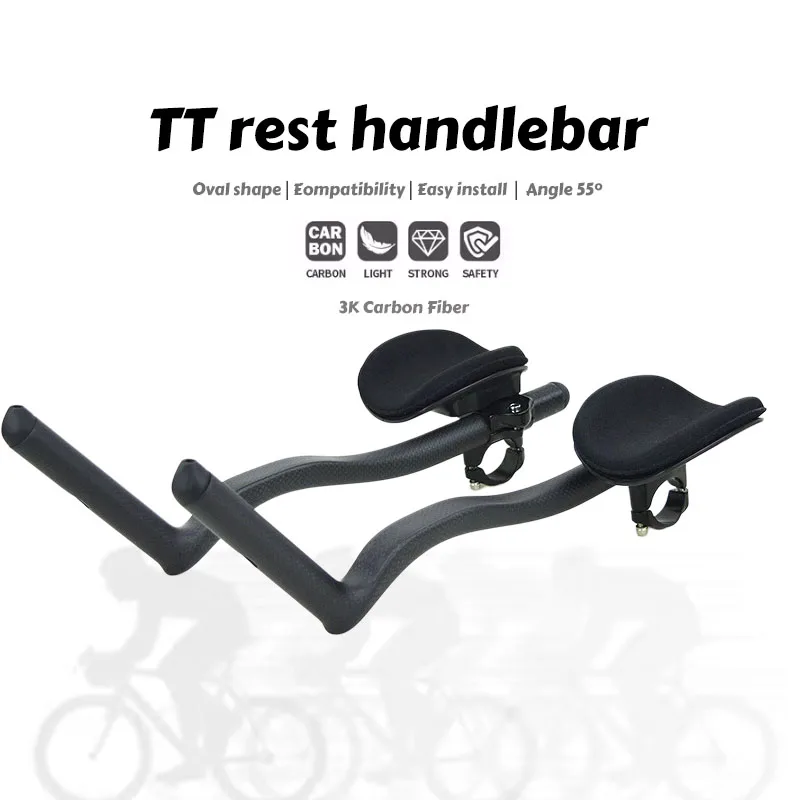 Aerodynamischer Carbonfaser-Rennrad-MTB-Lenker 55 °   TT-Griff Aero Bar Ruheposition für verbesserte Radfahrleistung