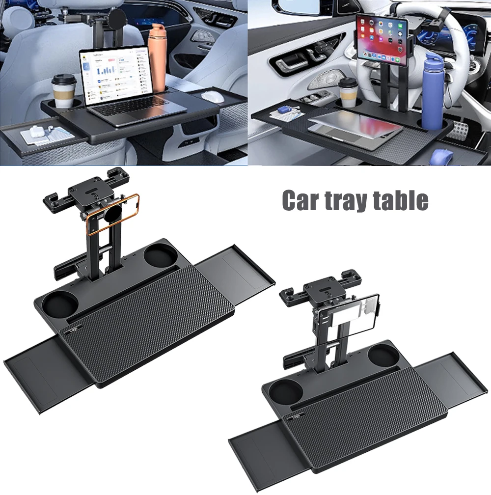 Travel Portable Foldable Car Back Seat Small Table Board Multifunctional Auto Dining Desk For Eating Meal Laptop Work Kids