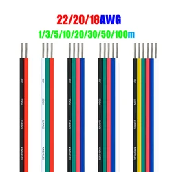 2pin LED Wire 3/4/5/6 Pin RGB Cable 22/20/18 AWG Extension Connector Electrical Wires For 5050 WS2812B RGBW RGBWW Strip Lights