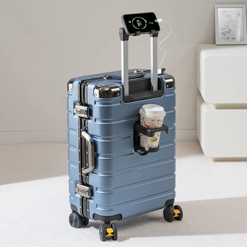 حقيبة متينة ذات سعة كبيرة للرجال والنساء بإطار من الألومنيوم بعجلة عالمية وحقيبة كلمة مرور للسفر للطلاب