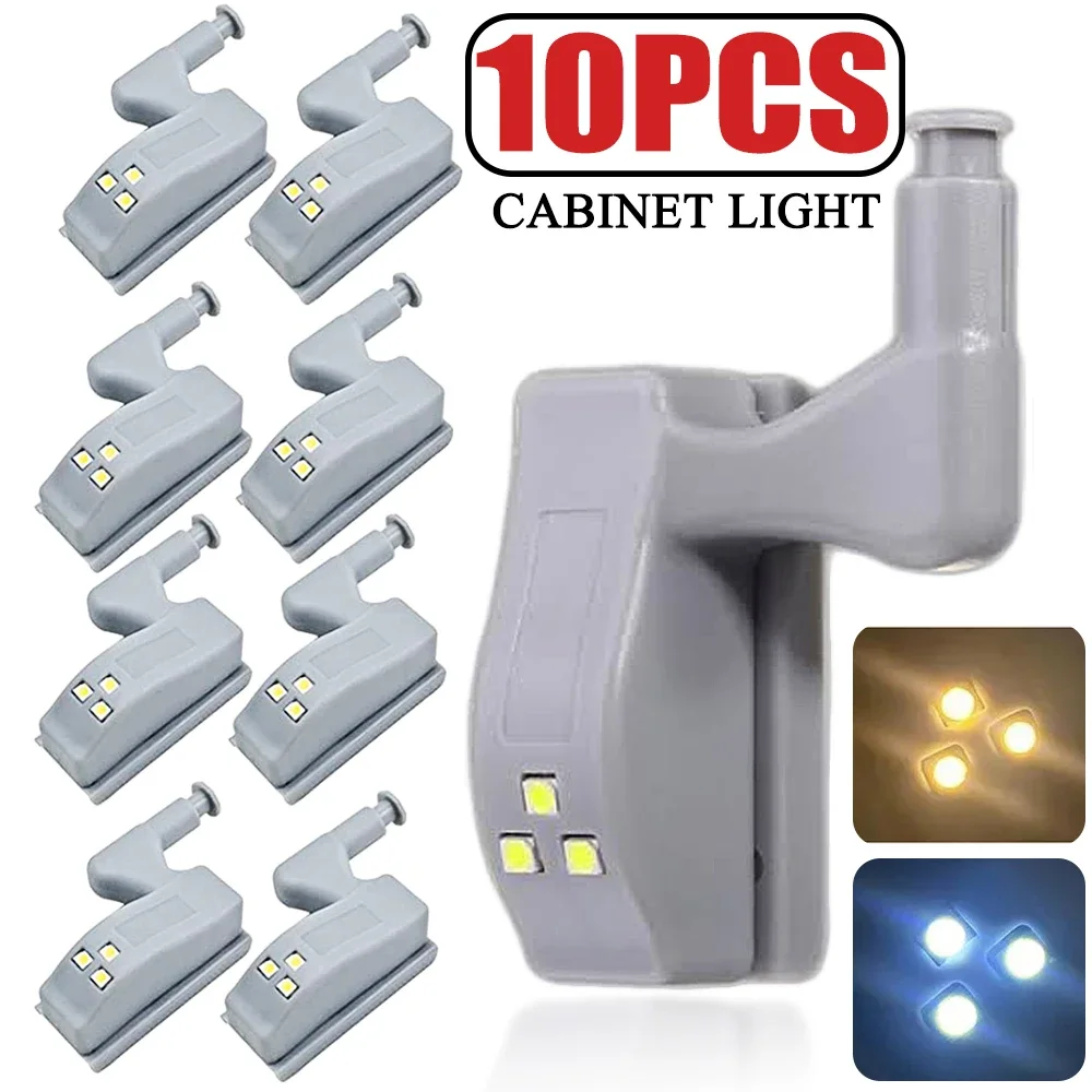 Lampe de Charnière Intérieure LED Universelle, Sous-meuble, Garde-Robe, Panneau Chi, Capteur, pour Chambre à Coucher, Cuisine, Placard, Veilleuse, 10/1 Pièces