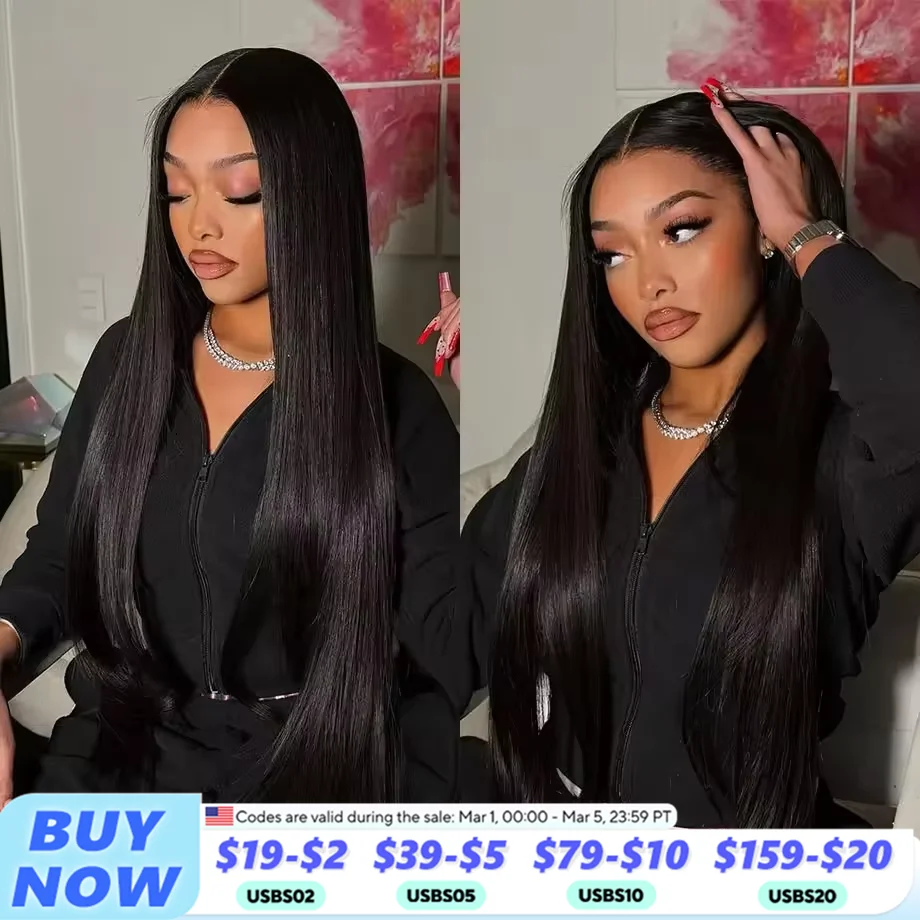 

Wear And Go 6x4 Bone Straight Glueless Wig Human Hair Ready To Wear Brazilian 5x5 Lace Closure Wigs For Black Women Preplucked