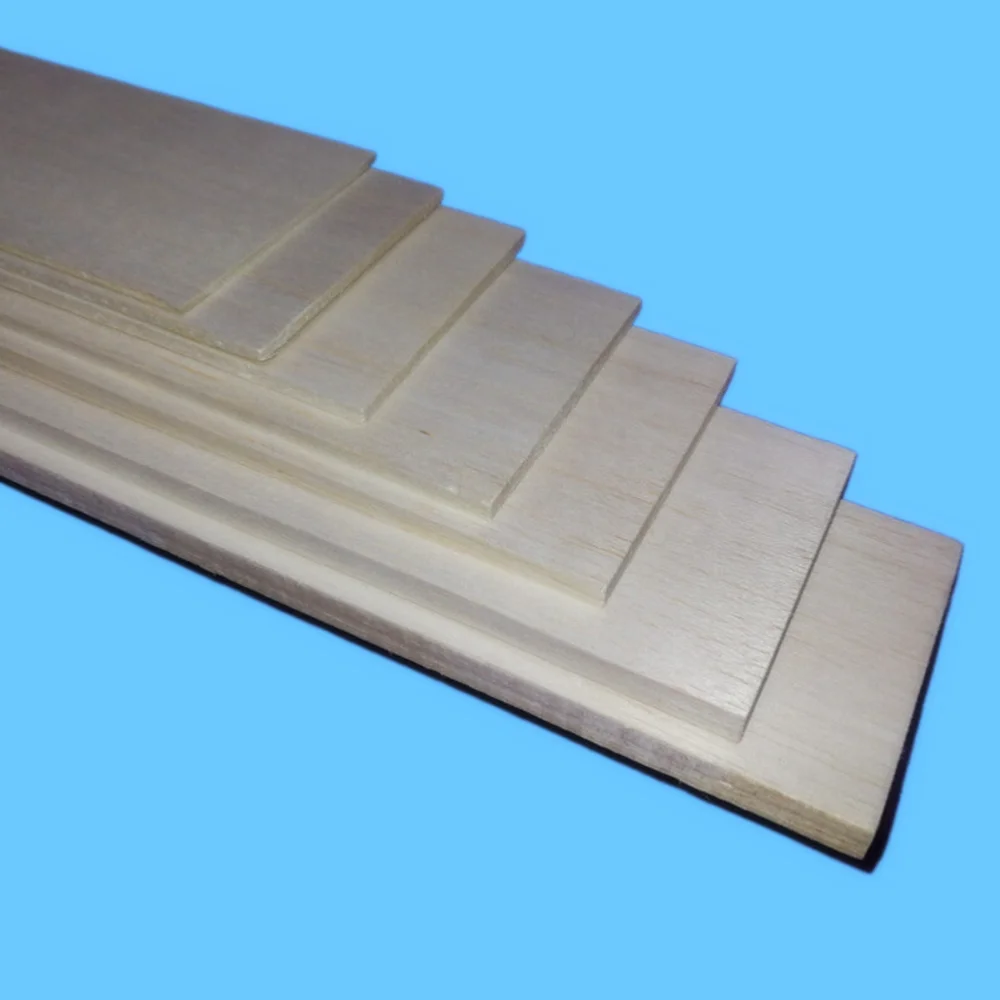 10 pcs Balsa Wood Sheet ply 500/600mm long 100mm wide 0.75/1/1.5/2/2.5/3/4/5/6/8/10mm thick for DIY airplane boat model material