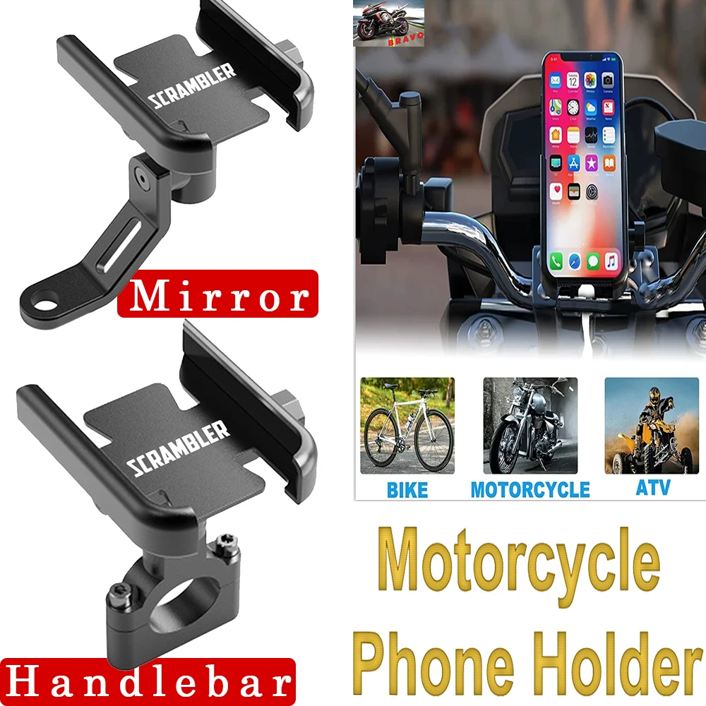 

GPS Stand Bracket For DUCATI SCRAMALER 800 1100 Motorcycle Accessories Universal Mirror Handlebar Mobile Phone Holder