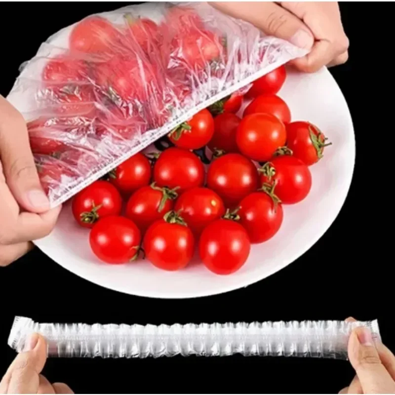 Disposable Food Cover Saran Wrap Bowel Cover Food Grade Fresh-keeping Plastic Bag Kitchen Storage Accessories Elastic Bowl Cover