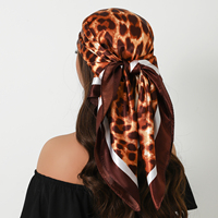 Silk Scarf Scarftop Headwraps For Women Vintage Four Seasons Hair Scarve 90*90cm Hijab Foulard Iuxe Bandana Femme Headscarf