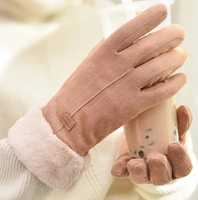 

Новые модные перчатки, осенне-зимние пушистые теплые варежки с длинными пальцами, женские спортивные перчатки на открытом воздухе, женские перчатки с экраном