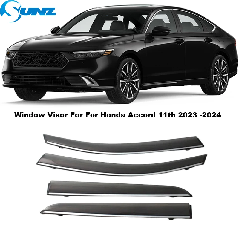 Side Window Visor For Honda Accord 11th 2023 2024 Door Visor Wind Sun Rain Guards Side Window Wind Deflectors Auto accessories