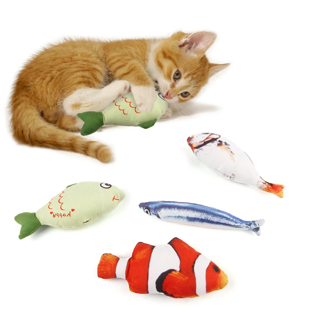 

Catnip Cat Toy 3D Simulation Fish Pillow Stuffed Playing Toy for Cats Kitten Pet Interactive Chew Bite Plush Toys Cat Mint Toy