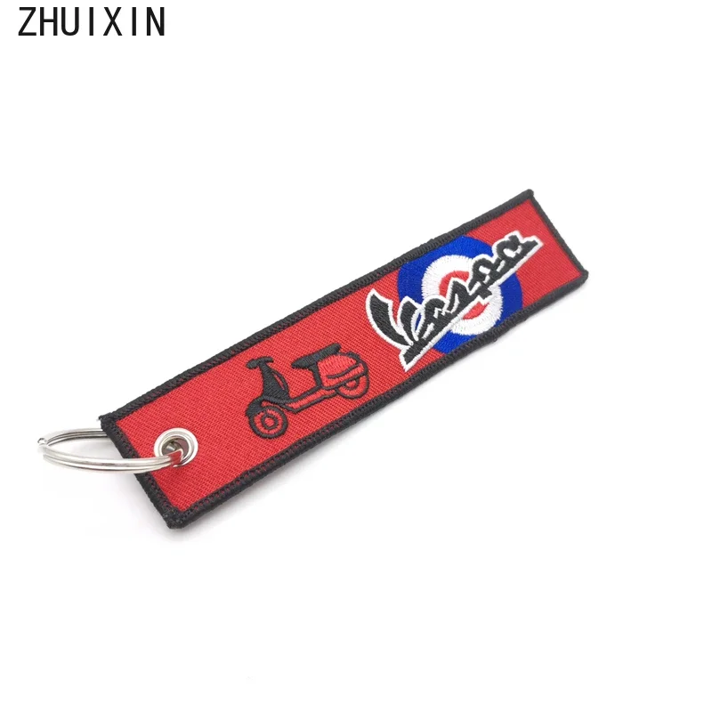 Motorcycle Keychain Nylon Keyring Lanyard Keyfob Pendant Gift Red Decoration Emblem For Vespa Gts300 Px 200 Et2 Auto Accessories